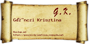 Gönczi Krisztina névjegykártya